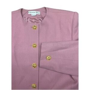 Vintage‎ Christian Dior 100% Wool Women's Sz 16 Gold Button Tailored Blazer